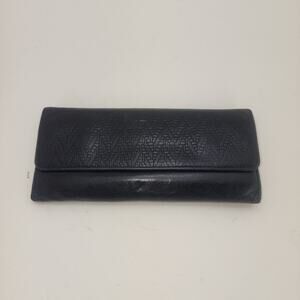 Hobo International Wallet Black  Embossed Quilted Leather Trifold
